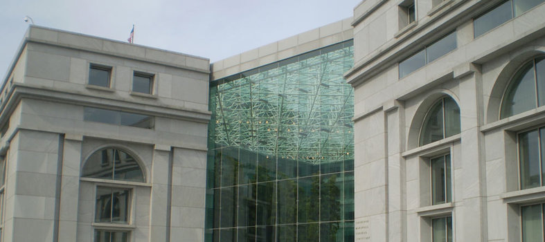 Admire the Thurgood Marshall Federal Judiciary Building architecture